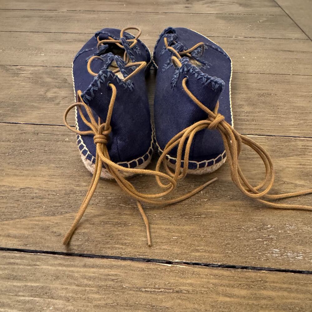 Tory Burch Navy Lace-Up Espadrille Flats - Picture 10 of 10